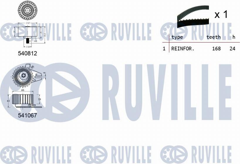 Ruville 550144 - Комплект ангренажен ремък vvparts.bg