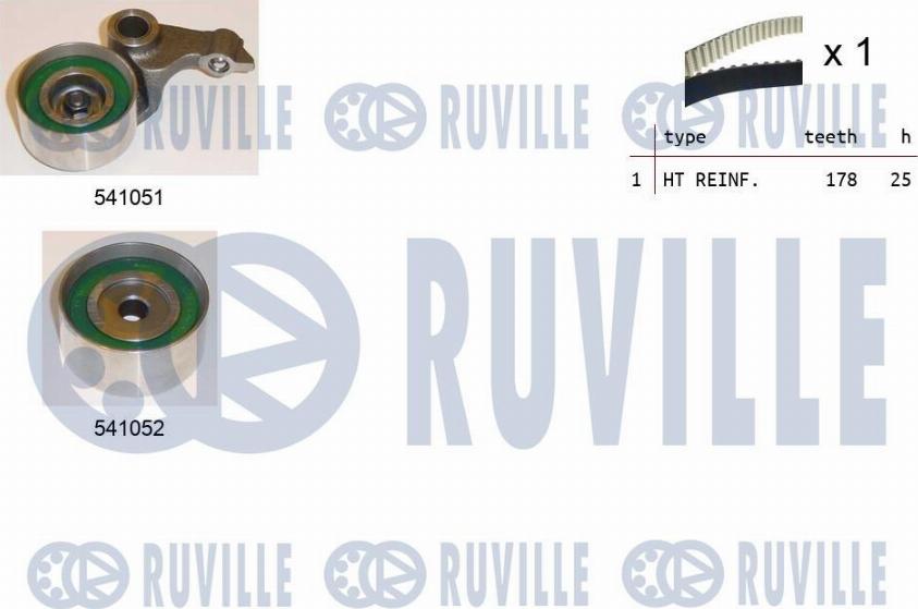 Ruville 550156 - Комплект ангренажен ремък vvparts.bg