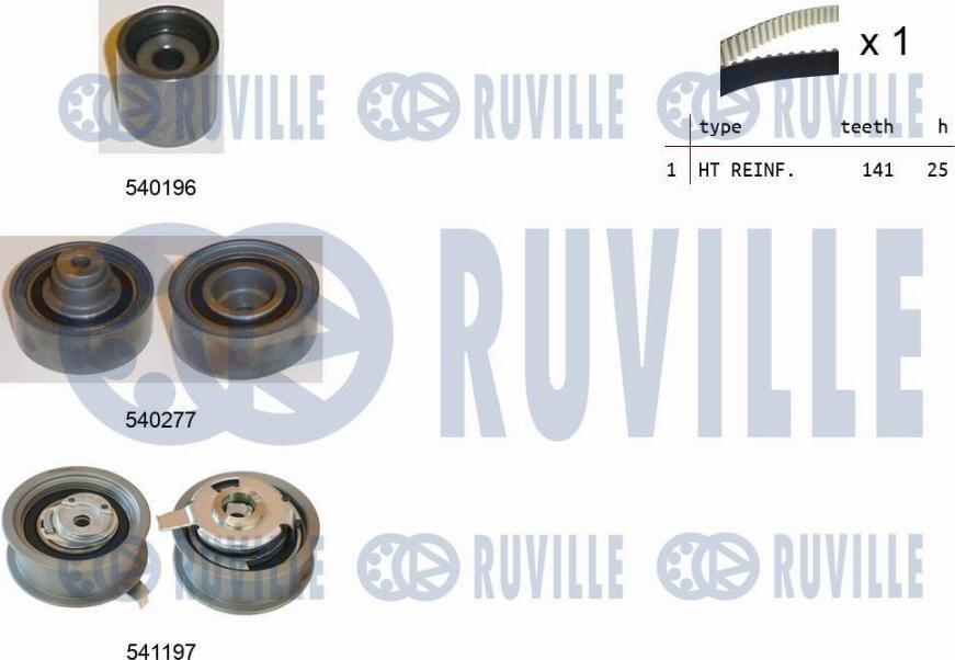 Ruville 550160 - Комплект ангренажен ремък vvparts.bg