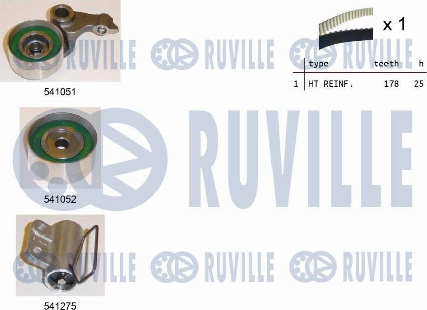 Ruville 550157 - Комплект ангренажен ремък vvparts.bg