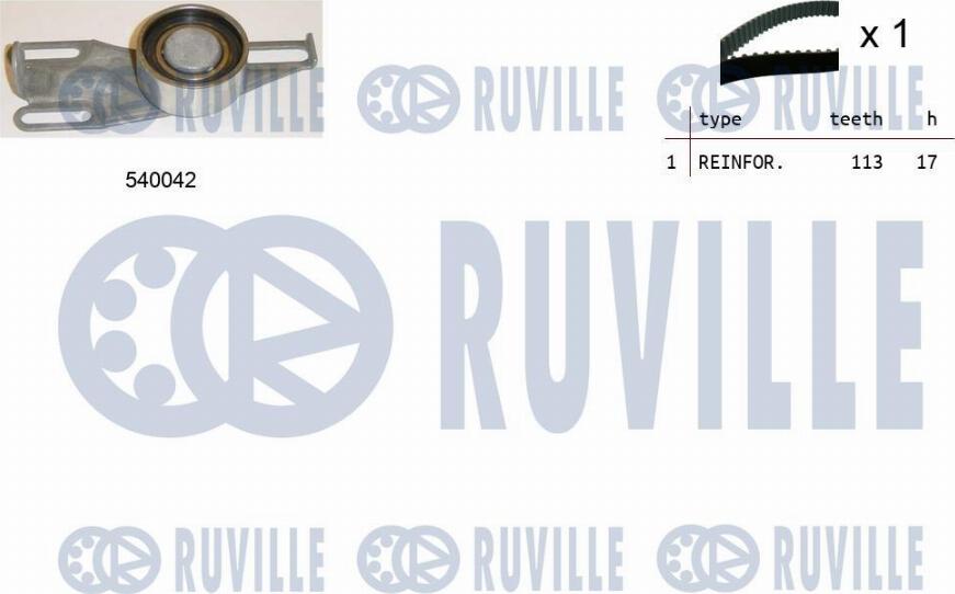 Ruville 550169 - Комплект ангренажен ремък vvparts.bg