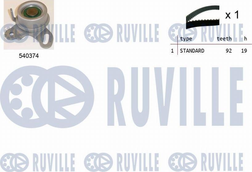 Ruville 550166 - Комплект ангренажен ремък vvparts.bg