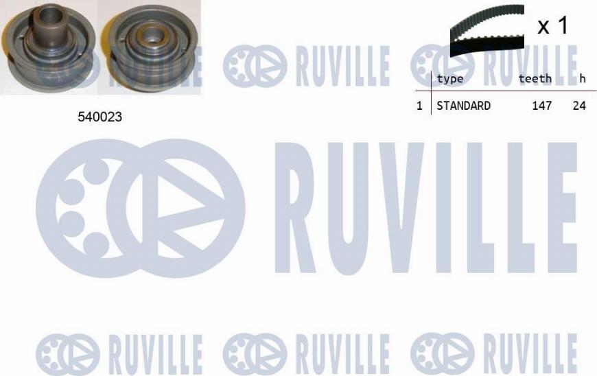 Ruville 550168 - Комплект ангренажен ремък vvparts.bg
