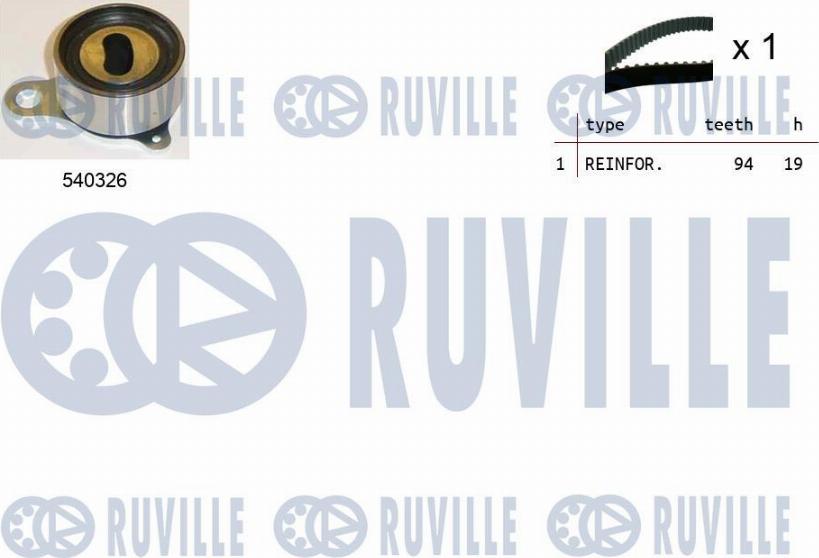 Ruville 550444 - Комплект ангренажен ремък vvparts.bg