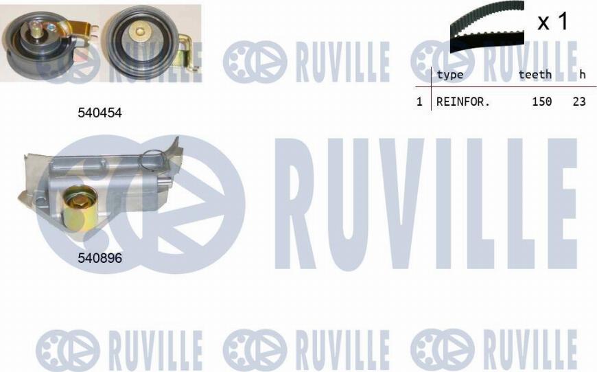 Ruville 550104 - Комплект ангренажен ремък vvparts.bg