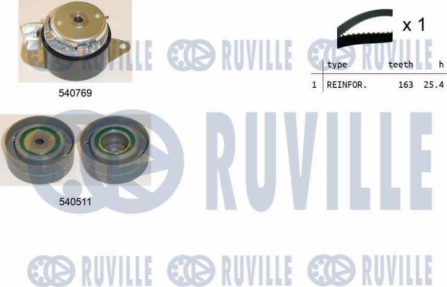 Ruville 550100 - Комплект ангренажен ремък vvparts.bg