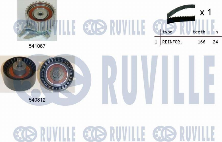 Ruville 550101 - Комплект ангренажен ремък vvparts.bg