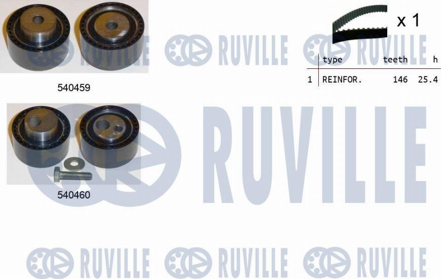 Ruville 550114 - Комплект ангренажен ремък vvparts.bg
