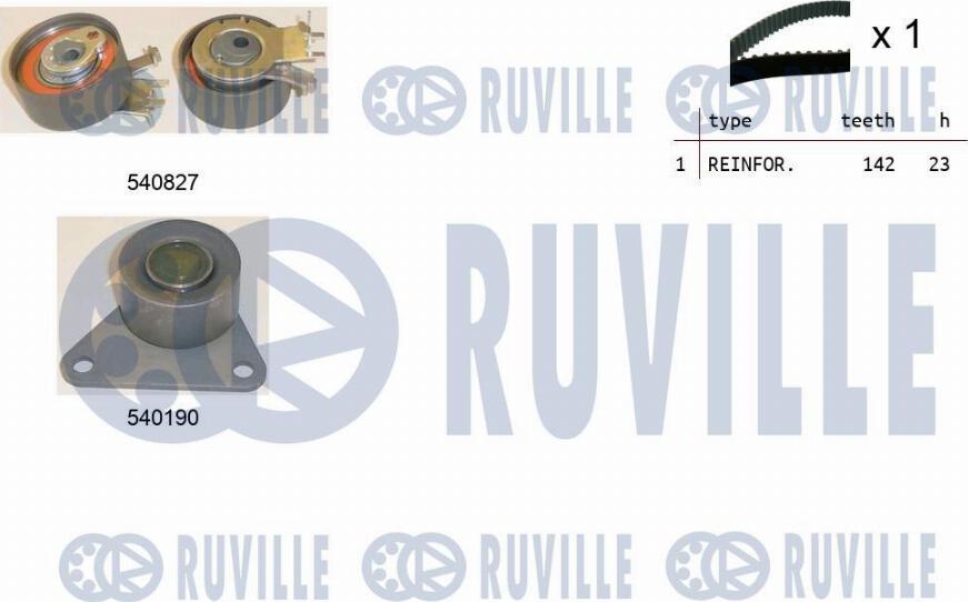 Ruville 550110 - Комплект ангренажен ремък vvparts.bg
