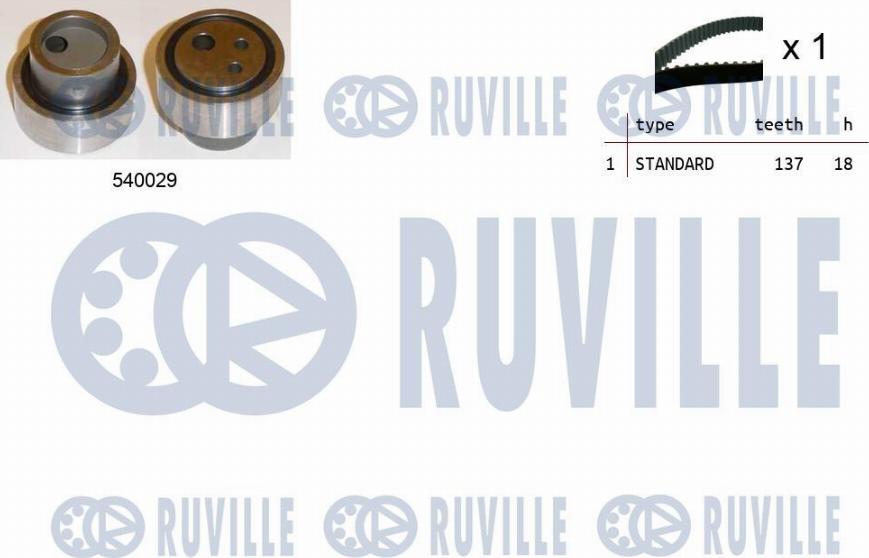 Ruville 550183 - Комплект ангренажен ремък vvparts.bg