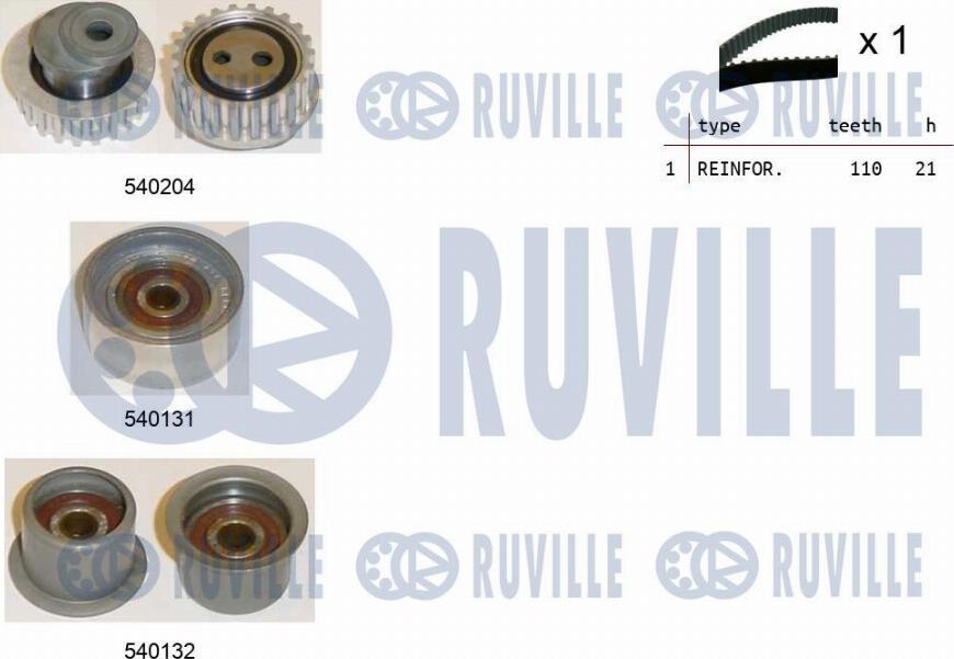 Ruville 550130 - Комплект ангренажен ремък vvparts.bg