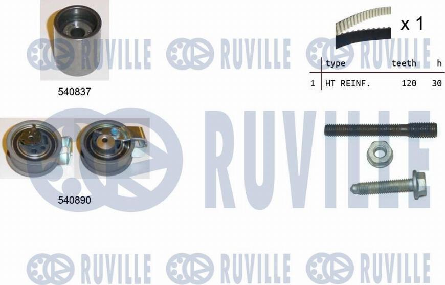 Ruville 550137 - Комплект ангренажен ремък vvparts.bg