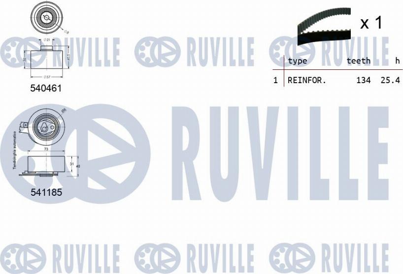Ruville 550120 - Комплект ангренажен ремък vvparts.bg