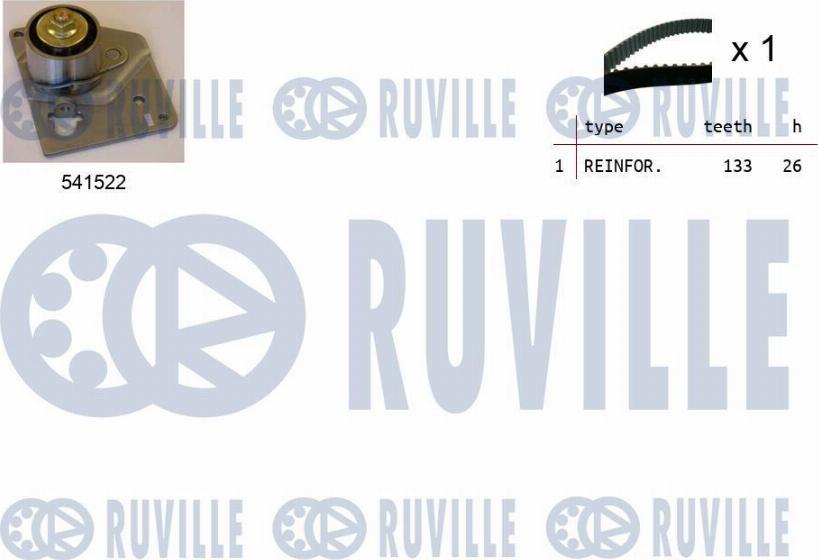 Ruville 550128 - Комплект ангренажен ремък vvparts.bg