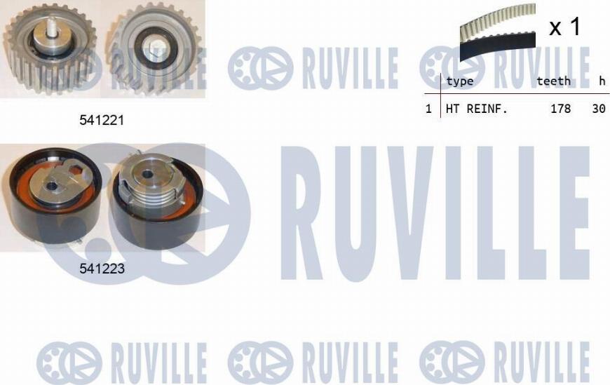 Ruville 550122 - Комплект ангренажен ремък vvparts.bg