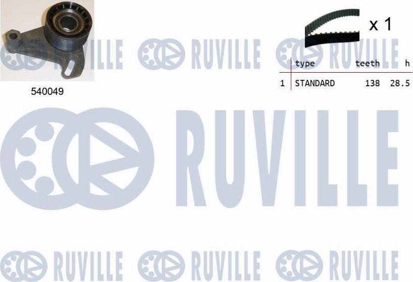 Ruville 550178 - Комплект ангренажен ремък vvparts.bg