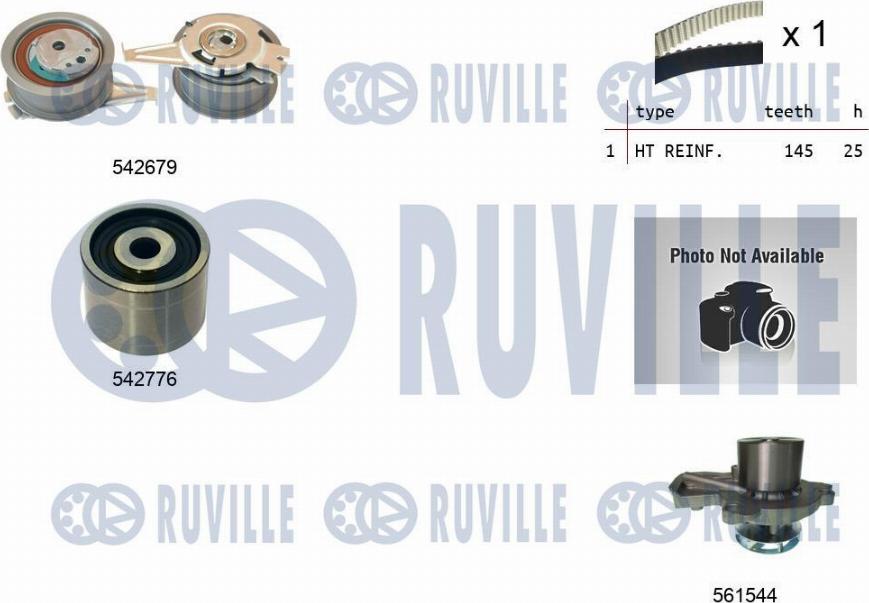 Ruville 5503911 - Водна помпа+ к-кт ангренажен ремък vvparts.bg