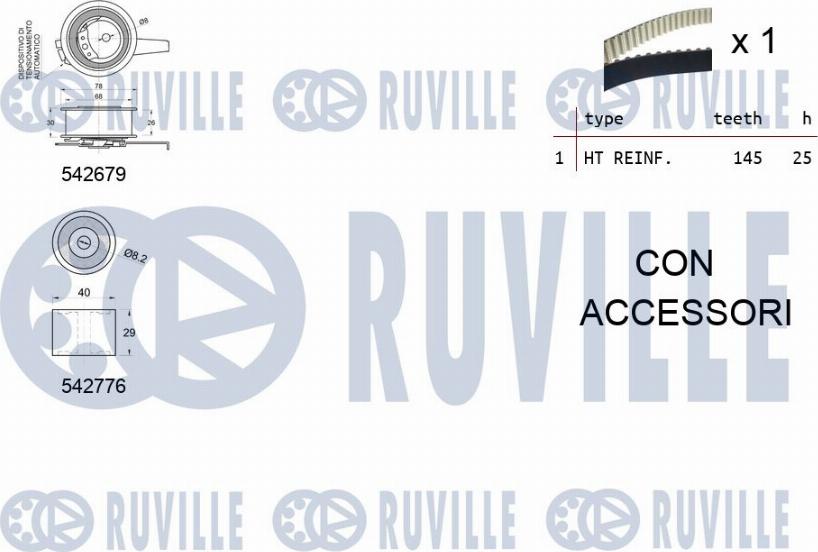 Ruville 550391 - Комплект ангренажен ремък vvparts.bg