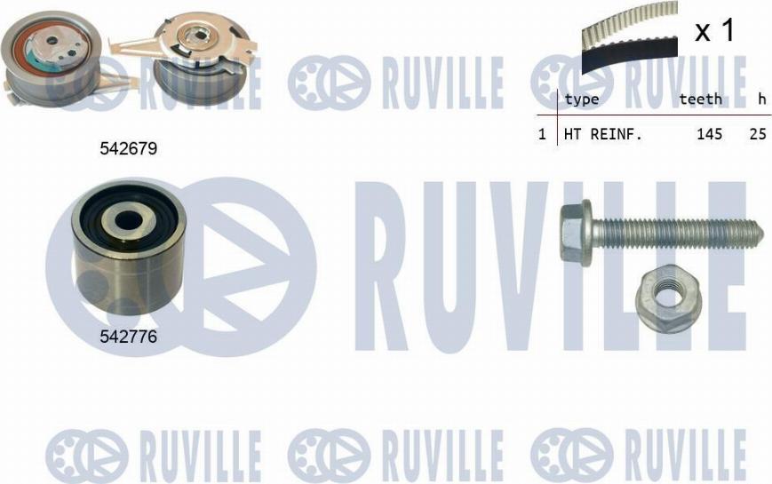 Ruville 550391 - Комплект ангренажен ремък vvparts.bg