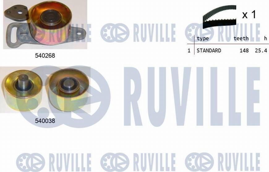 Ruville 550346 - Комплект ангренажен ремък vvparts.bg