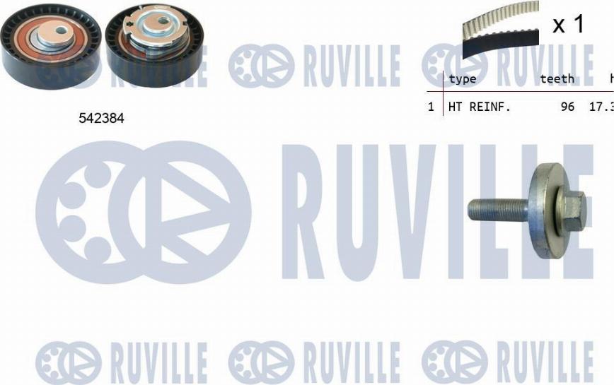 Ruville 550340 - Комплект ангренажен ремък vvparts.bg