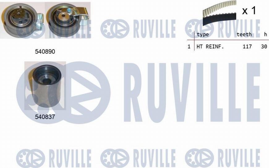 Ruville 550342 - Комплект ангренажен ремък vvparts.bg