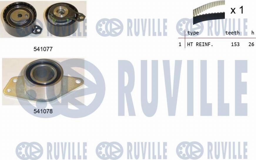 Ruville 550347 - Комплект ангренажен ремък vvparts.bg