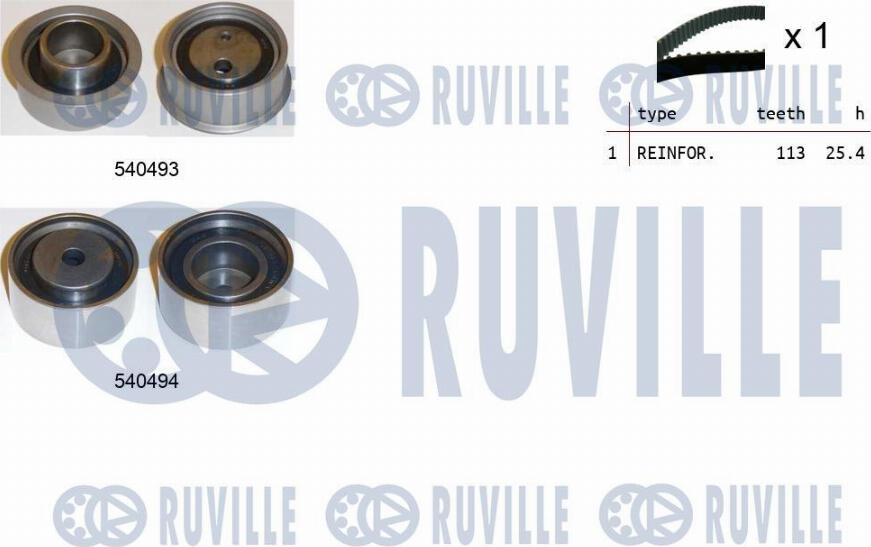 Ruville 550359 - Комплект ангренажен ремък vvparts.bg