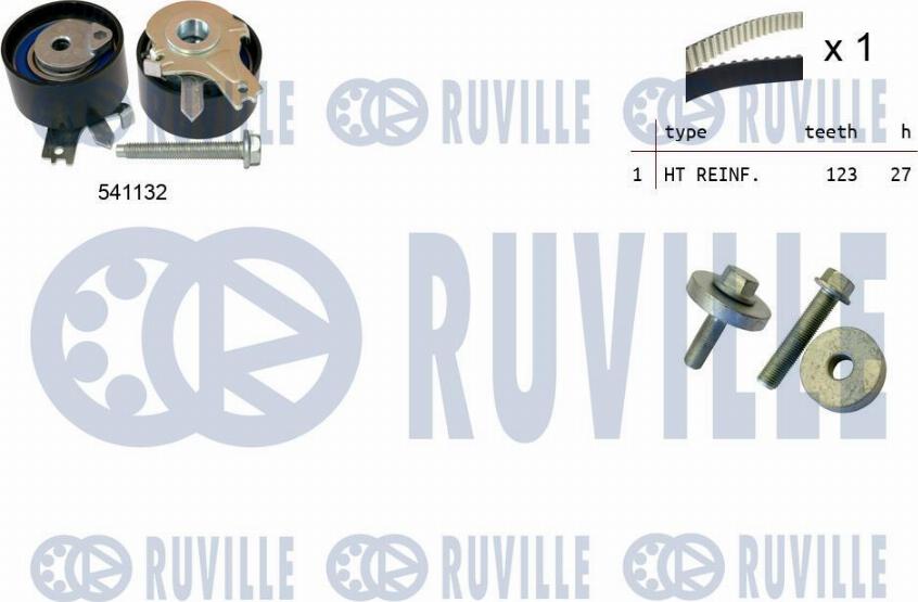 Ruville 550355 - Комплект ангренажен ремък vvparts.bg