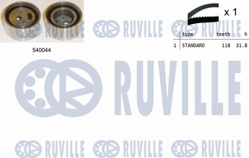 Ruville 550350 - Комплект ангренажен ремък vvparts.bg