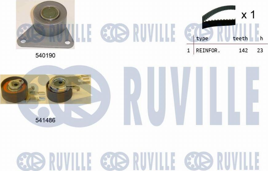 Ruville 550364 - Комплект ангренажен ремък vvparts.bg