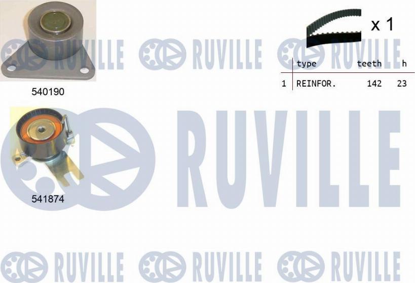 Ruville 550365 - Комплект ангренажен ремък vvparts.bg