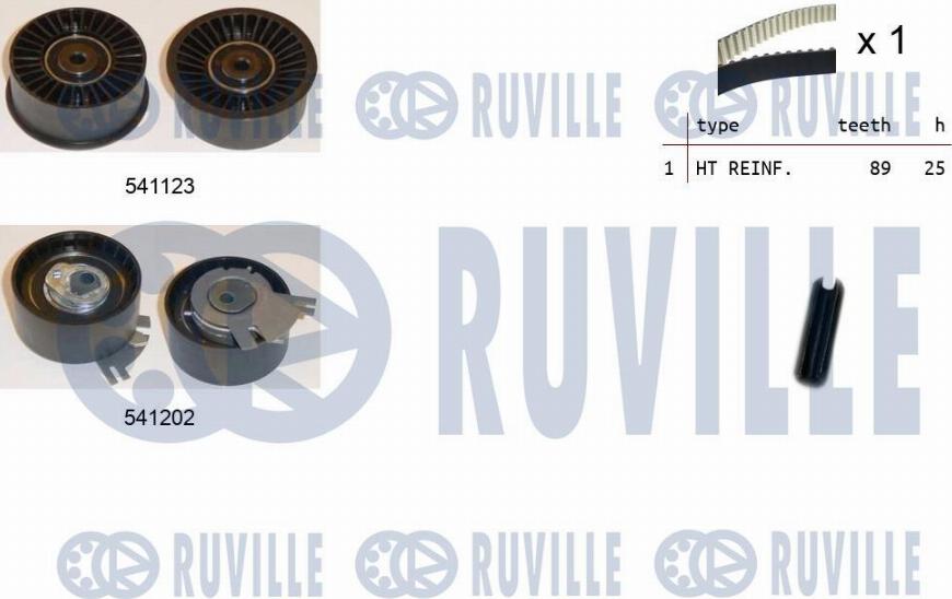 Ruville 550362 - Комплект ангренажен ремък vvparts.bg