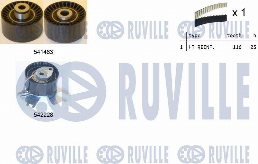 Ruville 550367 - Комплект ангренажен ремък vvparts.bg