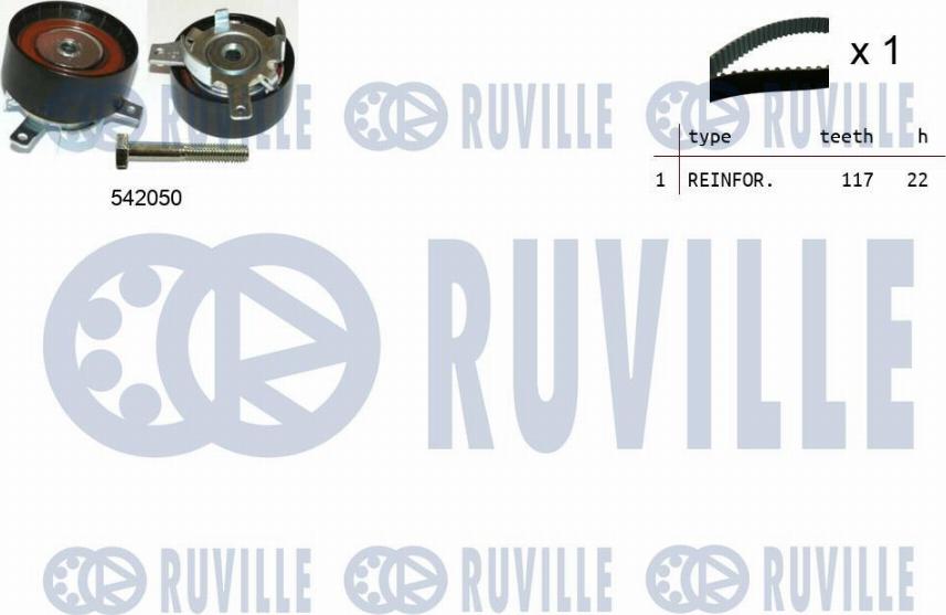 Ruville 550304 - Комплект ангренажен ремък vvparts.bg
