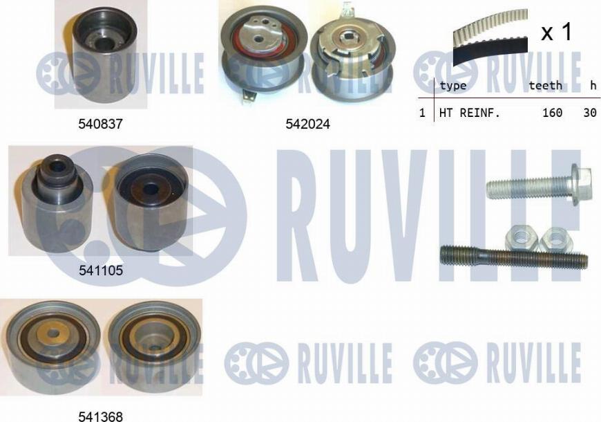 Ruville 550305 - Комплект ангренажен ремък vvparts.bg
