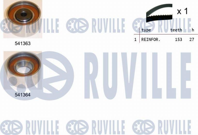 Ruville 550307 - Комплект ангренажен ремък vvparts.bg