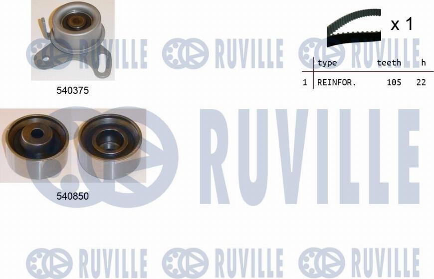 Ruville 550314 - Комплект ангренажен ремък vvparts.bg