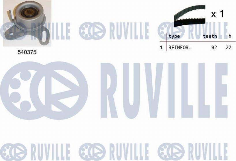 Ruville 550316 - Комплект ангренажен ремък vvparts.bg