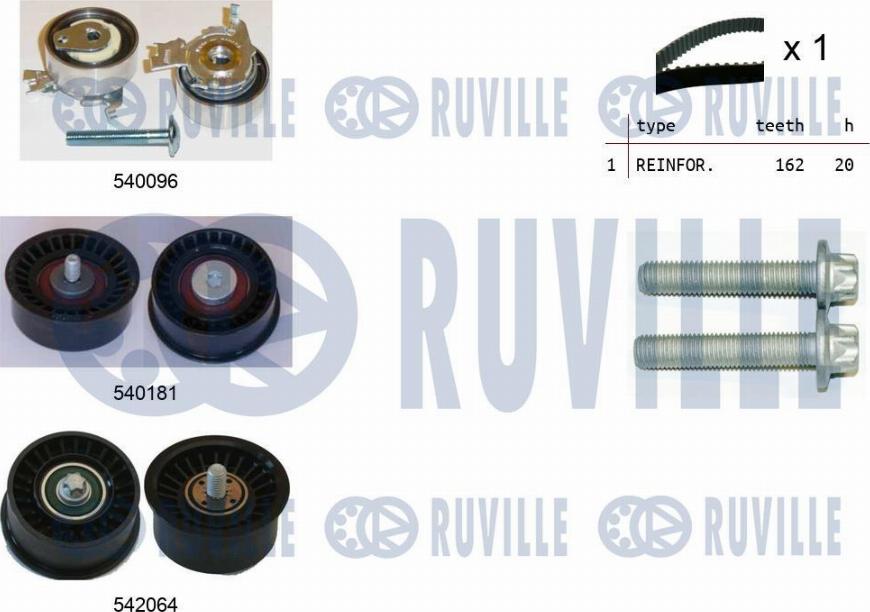 Ruville 550317 - Комплект ангренажен ремък vvparts.bg
