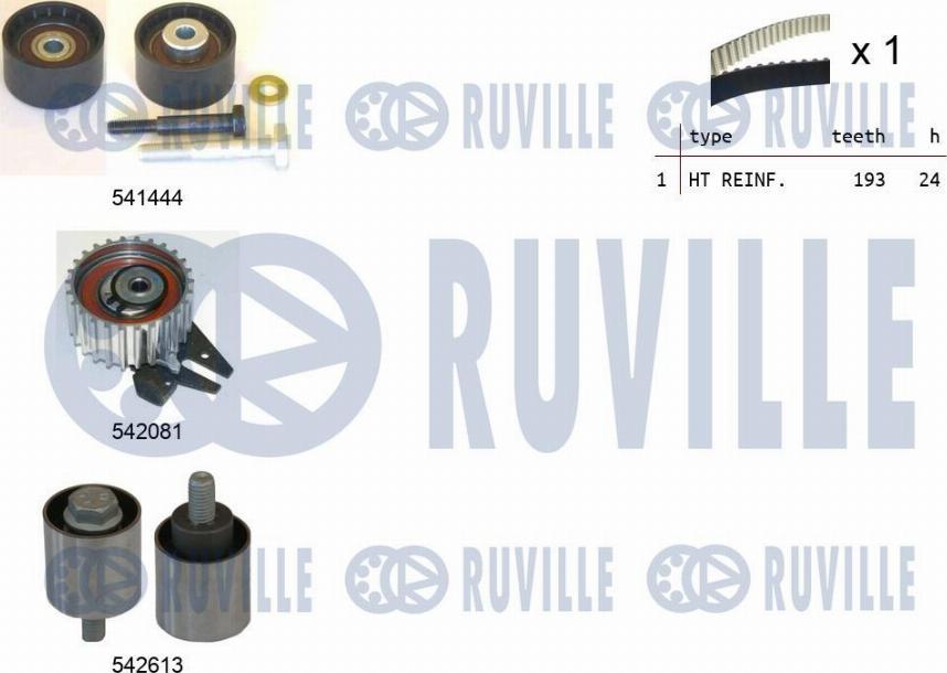 Ruville 550389 - Комплект ангренажен ремък vvparts.bg