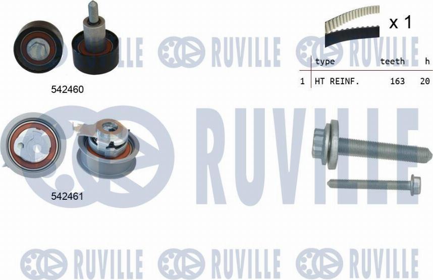 Ruville 550384 - Комплект ангренажен ремък vvparts.bg