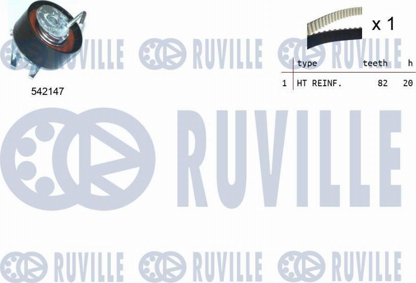 Ruville 550334 - Комплект ангренажен ремък vvparts.bg