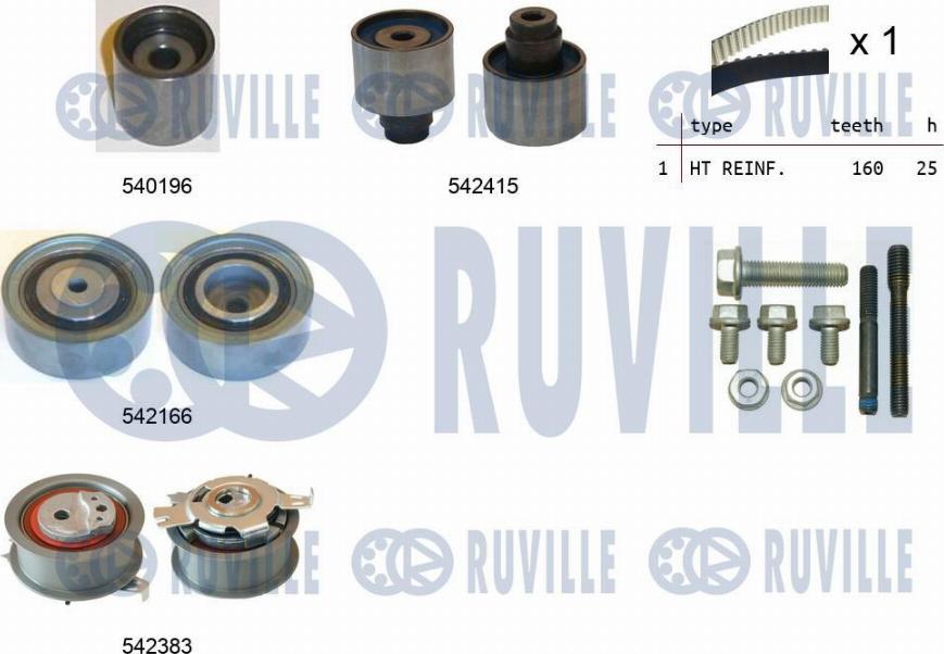 Ruville 550335 - Комплект ангренажен ремък vvparts.bg