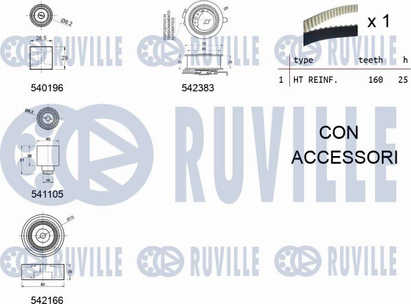 Ruville 550333 - Комплект ангренажен ремък vvparts.bg