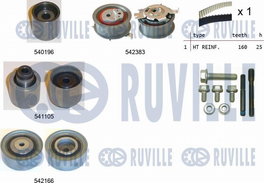 Ruville 550333 - Комплект ангренажен ремък vvparts.bg