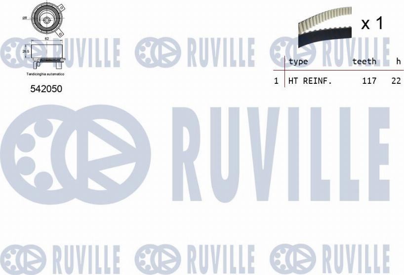 Ruville 550337 - Комплект ангренажен ремък vvparts.bg