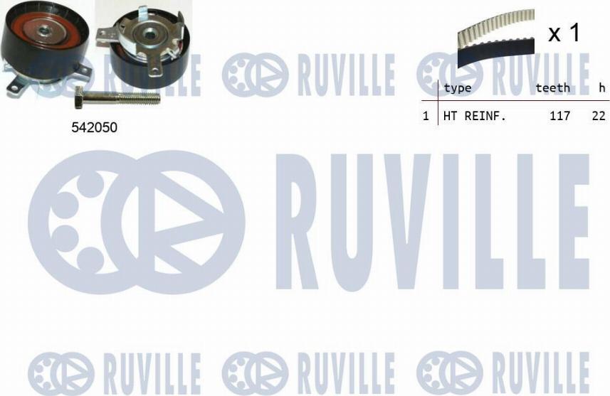 Ruville 550337 - Комплект ангренажен ремък vvparts.bg