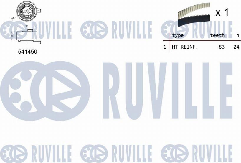 Ruville 550324 - Комплект ангренажен ремък vvparts.bg