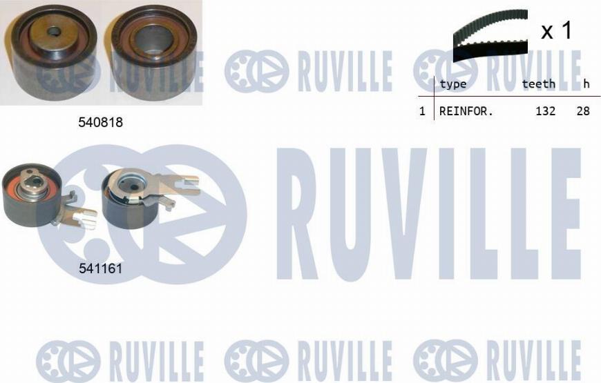 Ruville 550326 - Комплект ангренажен ремък vvparts.bg